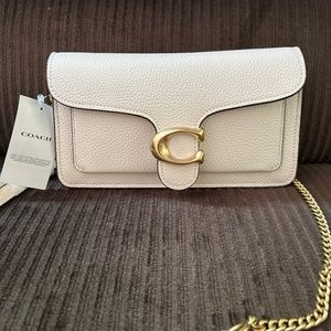 COACH Tabby Chain Leather Clutch